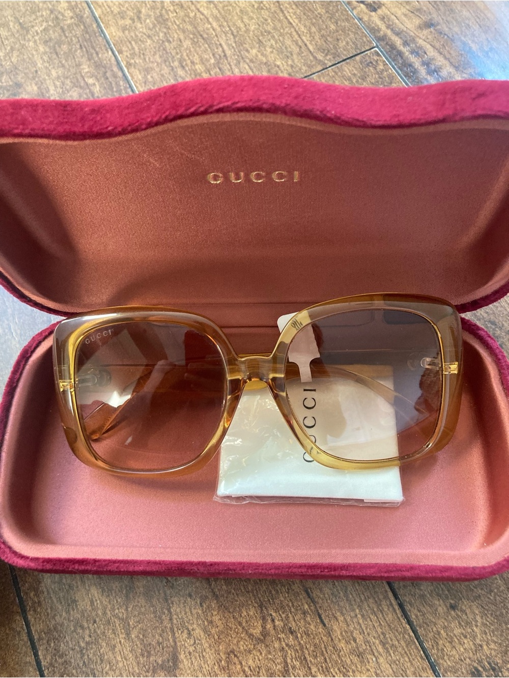 Gucci Women's Square Sunglasses in Amber Brown